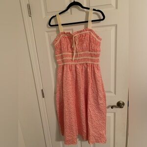 Red dress floral midi dress